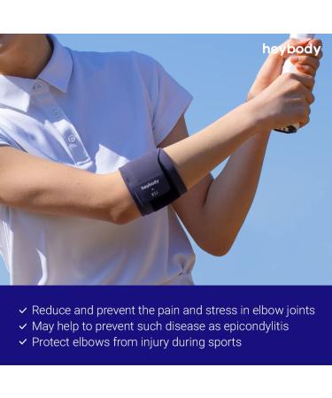 Heybody Slim Air Elbow Support Strap - Gray Medium | Elbow Brace Band for Ultimate Support - Buy Online on GoSupps.com