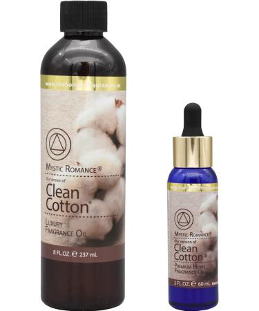 The Home of Fragrances - Set of 2 Bottles of Fragrance Oils - 2oz & 8oz (Clean Cotton)
