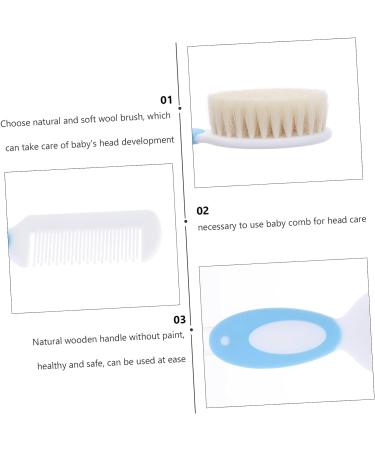 3pcs Wool Brush Baby Hairbrush Cleaner Grooming Kit - Healvian Soft Bristle Cleaning Brushes for Newborn Boy Girl - Buy Online on GoSupps.com