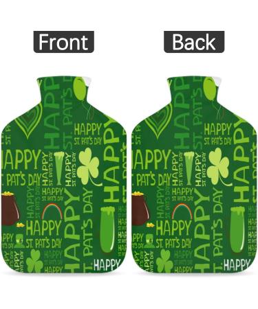 Cozy St. Patrick's Day Heat Bottle with Fluffy Cover - 2L Cloverleaf Design for Pain Relief - Buy Online on GoSupps.com