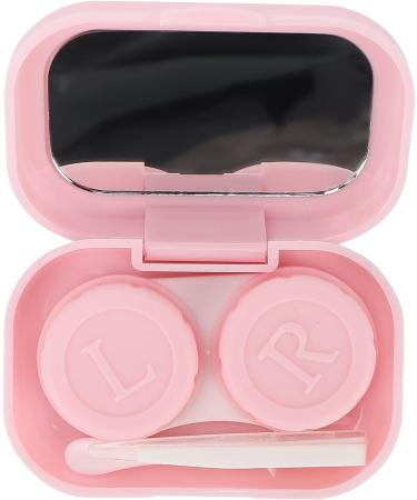 Travel Contact Lens Case Kit - Mini Portable Lens Box Set with Tweezers & Remover Pen (Pink) | International Shipping - Buy Online on GoSupps.com