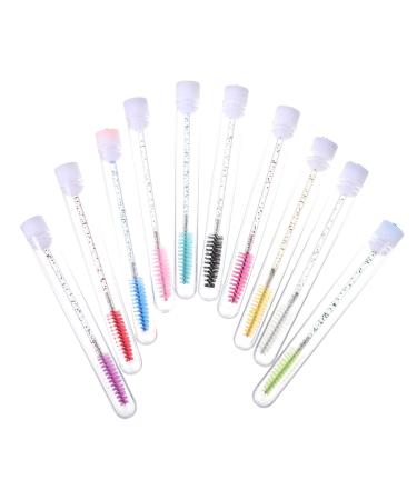 Beavorty Mascara Brush 20pcs Diamond Eyelash Comb Lash Mascara Disposable Curling Mascara Tube Eyelash Brush Set Simple 11x1cm As Shown