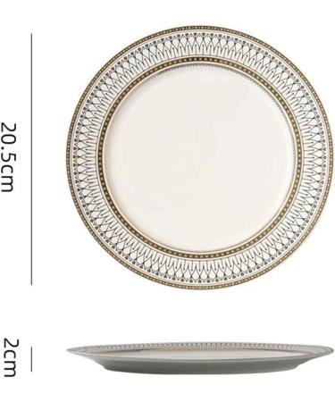 Dinnerware Dishes Plates Exquisite Ceramic Dinner Plate Snack Plate Fruit Plate Sturdy Steak Plate Not Easy to Scratch for Kitchen Restaurant Western Food Dinner Restaurant Family Party Plates (Size 20.5cm - Buy Online on GoSupps.com