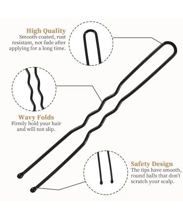 150 Metal Hair Clips Set - U-Shaped Bobby Pins for Kids & Girls | Black Hair Needles for Hairdressing Salon - Buy Online on GoSupps.com