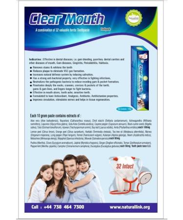 Clear Toothpaste | Made with Natural Ingredients | Combination of 32 Active Herbs 100ml 100% Natural Advanced Repair Tooth Enamel - Buy Online on GoSupps.com