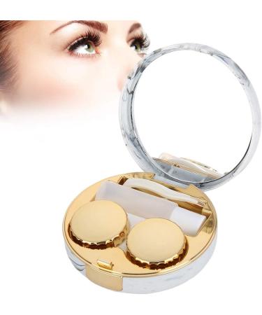 Portable Lens Case 4 Colors Soaking Lenses Case with Mirror Plastic Marble Pattern Eye Care Kit Container(#4) - Buy Online on GoSupps.com