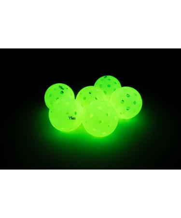 Yfos Glow in The Dark Pickleball Balls  GLOWUP 40-Hole USAPA Standard Pickleball Set of 6 Balls