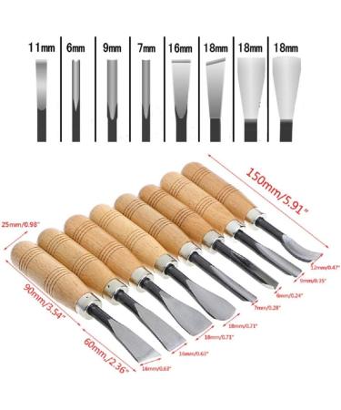 SUNREEK Wood Sculpture Carving Chisel Tool Set - 8 Piece DIY Art Craft Kit - Buy Online on GoSupps.com