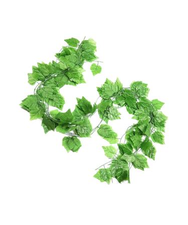 Zerodeko 12pcs Fake Rattan Hanging Leaves Decor Greenery Artificial Plant Wedding Decoration Vine Garland Decor Garland Vines Wall Hanging Green Leaves Faux Plant Artificial Rattan Ivy Green 230X13CM