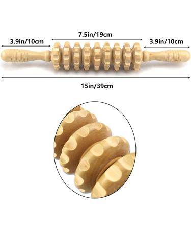 Haobin Wooden Massage Stick - Deep Tissue Roller for Neck Back & Body Relief | Premium Massage Device - Buy Online on GoSupps.com