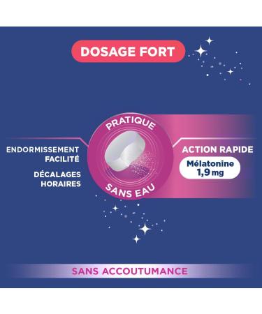 Fort Pharma - Melatonin 1900 Flash Eco Format | Melatonin 1.9mg Sucking Tablets - Fast Action | Sleep Supplement | Sleep Faster Sleep Supplement | 60 orodispersible tablets 1/day - Buy Online on GoSupps.com