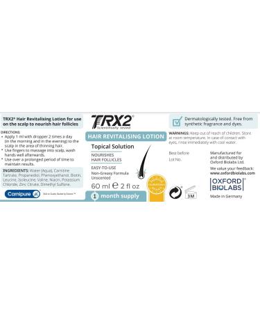 TRX2 Hair Revitalizing Lotion | Natural Treatment for Thicker, Fuller, Stronger Hair | Biotin Infused for Faster Growth | Non-Greasy Formula | Ideal for Women and Men - Buy Online on GoSupps.com