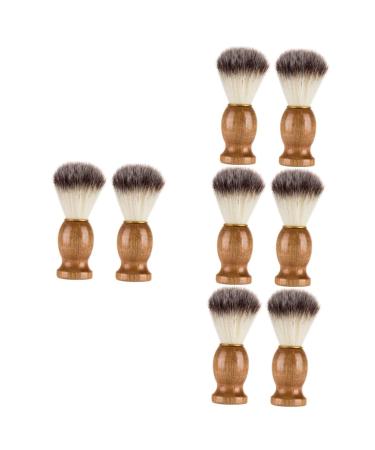 Minkissy 8 STK Razor brush make-up brush cleaning kit beard clean beard care brush hairdresser neck brush men beard beard beard shaving accessories shaving wooden handle man nylon wool