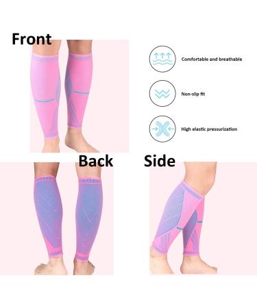 CQQNIU Compression Calf Guards - Recovery Shin Splint Support for Men & Women - Black/Pink - Buy Online on GoSupps.com