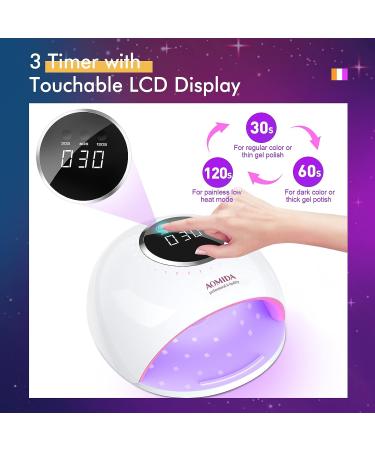 AOMIDA 54W UV LED Nail Lamp | Professional Nail Dryer with 3 Timers and LCD Display - Buy Online on GoSupps.com