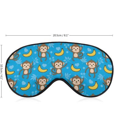Monkey & Banana Pattern Sleep Mask - Adjustable Blindfold for Light Blocking & Travel - Men's and Women's Night Eye Cover - Buy Online on GoSupps.com