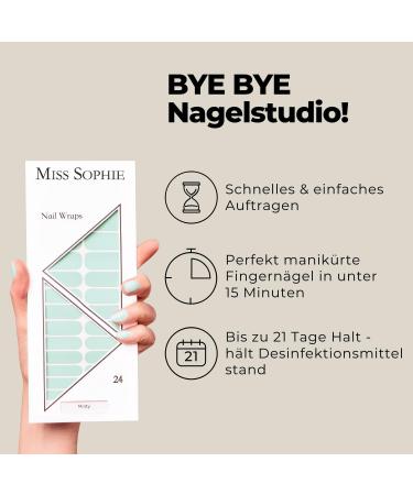 Miss Sophie Nail Foil - Minty Green Nail Wraps | 24 Ultra-Thin Self-Adhesive Long-Lasting | International Shipping Available - Buy Online on GoSupps.com