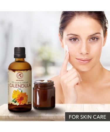 Calendula Oil Set 2 x 3.4 Fl Oz - 6.8 Fl Oz | 100% Pure & Natural Infused Marigold Oil for Skin, Nails, Hair, Face & Body - Almond Oil Base - Short Shelf Life - Buy Online on GoSupps.com