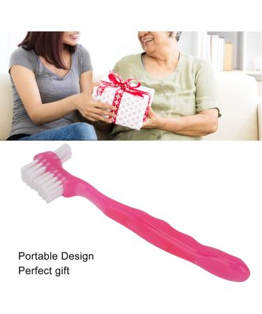 Portable False Teeth Brush for Elderly - Efficient Denture Cleaning & Plaque Removal - Ideal Gift for Home & Travel (Pink - Buy Online on GoSupps.com