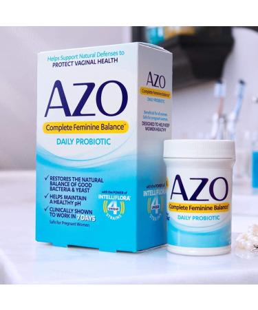 Azo Complete Feminine Balance Probiotic - Daily 30 Capsules for Digestive & Vaginal Health - Buy Online on GoSupps.com