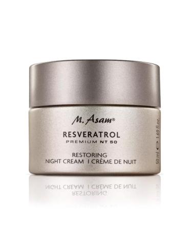 M. Asam RESVERATROL PREMIUM NT50 Regenerating Night Cream (50 ml) - Instant effect in one night rested smoothed and rejuvenated skin upon waking resveratrol and cross-linked hyaluronic acid