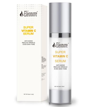 Eleonore Super c Serum with Peptides Hyaluronic Acid and Antioxidants - Advanced Anti-Aging Skincare for Women Over 50 Diminishes Fine Lines Brightens Skin Tone Firms and Plumps 1.76 fl oz/50 ml