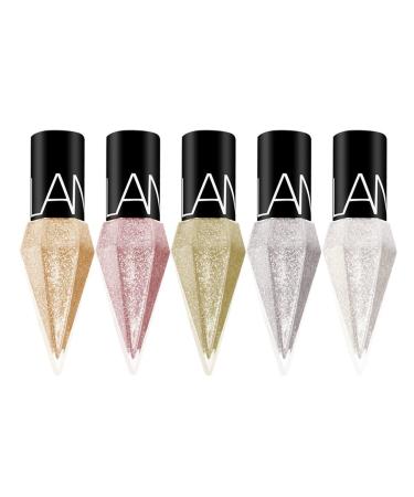 Bagima Glitter Fluid Eyeliner Set | 5-Piece Waterproof Diamond Glossy Eyeshadow | High Pigmented Shimmering & Smudge-Proof Makeup - Buy Online on GoSupps.com