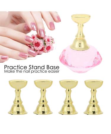Nail Tip Exercise Stand - Pink Crystal Base Nail Holder for False Tips | Nail Art Display & Manicure Stand - Buy Online on GoSupps.com