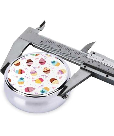 Delicious Cupcakes Portable Round Pill Box - Lightweight Moisture-Proof Perfect for Vitamins - One Size - Buy Online on GoSupps.com
