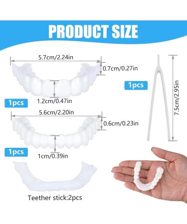Care Spring 2 Pairs Perfect Smile Fake Teeth Veneers Instant Veneer Dentures Click on Veneer Upper and Lower False Teeth Whitening Cosmetic Teeth Sealant with Mini Tweezers for Women Men - Buy Online on GoSupps.com
