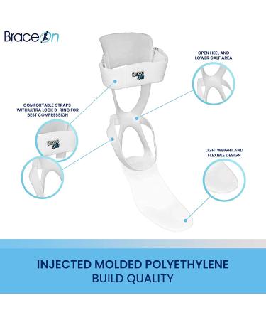 BraceOn AFO Swedish Ultra Lock Drop Foot Stabilizer - Women Right | Moldable Lightweight Polyethylene - Buy Online on GoSupps.com