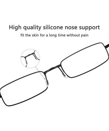 Compact Slim Pocket Reading Glasses for Women - Blue Light Blocking with Metal Case & Clip - Gunmetal Black Gold - 2.75 Magnification - Buy Online on GoSupps.com