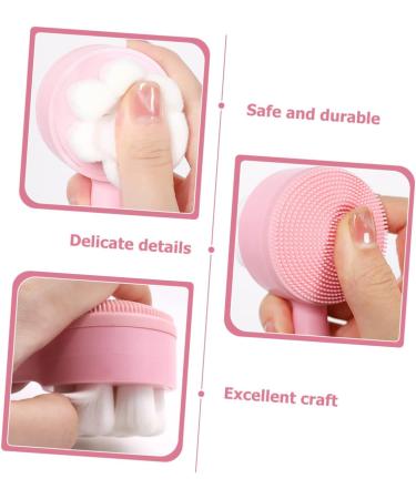 OHPHCALL Double Sided Facial Cleansing Brush Face Wash Facial Scrubber Silicone Face Scrubber for Women Facial Cleansing Tool Face Massage Brush Manual 3d Exfoliating Brush Pink Fiber Wool - Buy Online on GoSupps.com