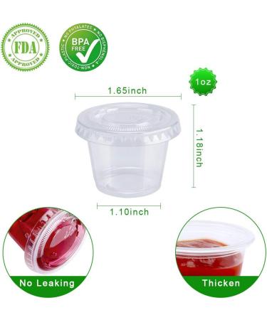 Tashiliving Souffle Cups with Lids (200 Sets) - 1 oz Capacity, Disposable Portion Cups - Buy Online on GoSupps.com