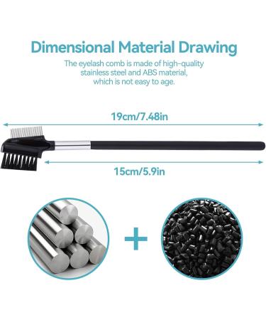 Makeup Eyebrow Brush Double-Sided Eyelash Comb Brush Stainless Steel Eyebrow Eyelash Shaper Comb for Separating Lashes Eliminating Mascara Clumps and Grooming and Shaping Brows - Buy Online on GoSupps.com