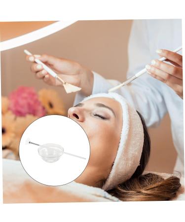 DOITOOL Beauty White Brush Facial Mud Brush Glass Mud Bowls Make up for Beauty Tools Body Butters Facial Tools Mixing Bowls Bristle Brush Nylon Pearlescent - Buy Online on GoSupps.com