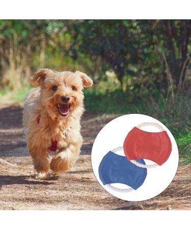 2 Pcs Dog Flying Disc Non Toxic Bite Resistant Dog Frisbee Dog Flying Saucer Natural Cotton Rope Pet Flying Saucer for Dog Outdoor Play and Exercise - Buy Online on GoSupps.com