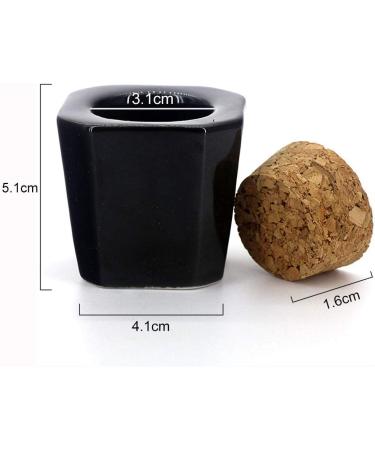 Uposao 1 Piece Porcelain Dappen Dish for Nail Art with Lid Manicure Ceramic Cork Cups Nail Art Acrylic Liquid Powder Dappen Dish Liquid Powder Container Beauty Accessories Styling Tool - Buy Online on GoSupps.com