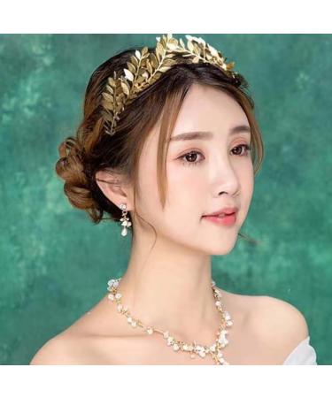 Gold Leaf Headband Metal Leaves Bride Wedding Headpiece Head Wear Accessories for Women - Buy Online on GoSupps.com