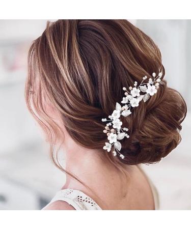 Vakkery Wedding Hair Accessories - Silver Flower Hair Pins & Clips | Bridal Jewelry for Women & Girls (3 Pack) - Buy Online on GoSupps.com