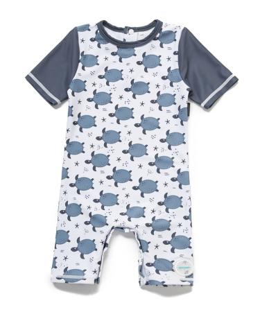 BONVERANO Baby Boy One Piece Long-Sleeved Clothing UV Protection 50+ Swimsuit with One Zip Tortoiseshell 9 Years