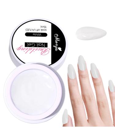 Solid Gel Nail Glue 15ml Nail Extension Solid Gel Nail Glue for Extension Extend Gel and 3D Sculpture Gel for Beginners Nails White