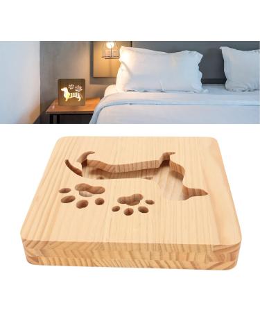 BAOFUYA Dog Shape 3D Wooden Lamp Wood Carving Lamp Dog Night Light 360 Degrees Irradiation Angle 3D Dog Wooden Lamp for Bedroom Living Room Study - Buy Online on GoSupps.com