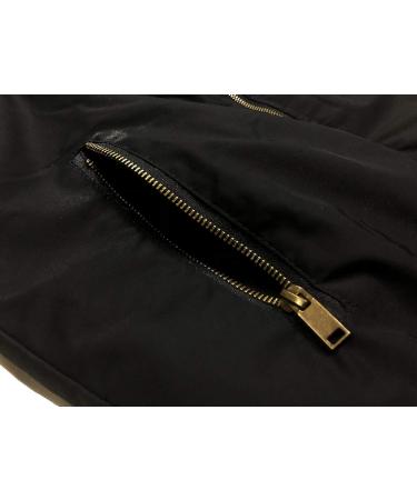 MAGNIVIT Men's Black Bomber Jacket - Casual Fall/Winter Military Style Outwear - Size Large - Buy Online on GoSupps.com