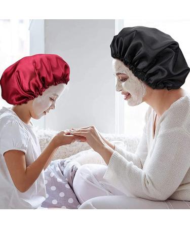 6PC Soft Satin Sleeping Caps - Breathable Shower Hood & Night Hat for Hair Care | Women's Sleep Caps with Wide Rubber Band - Buy Online on GoSupps.com