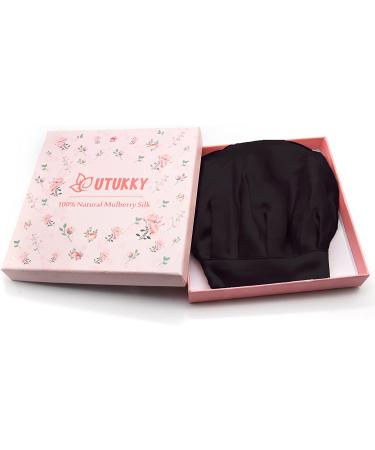 100% Mulberry Silk Night Cap 19 Momme | Natural Black Silk Sleep Hat for Women - Buy Online on GoSupps.com