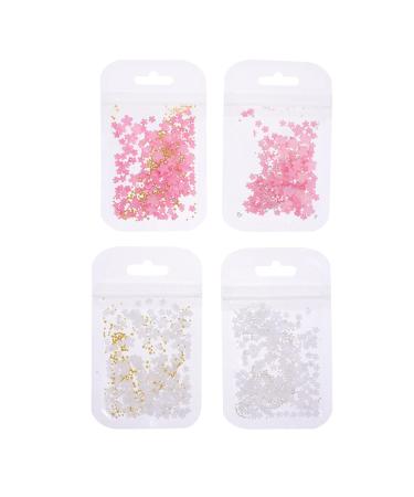 Beaupretty 4 Nail Art Accessories Spring Diy Nail Decorations Nail Art Diy Accessories Fingernail Decor Flower Nail Art Charms Manicure Caviar Beads Nail Patches 3d Delicate Nail Decals Resin