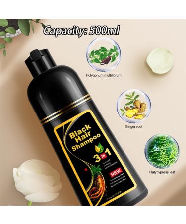  HADAVAKA 500 ml Black Dye Shampoo Instant Coloring Semi-Permanent Hair Coloring 3-in-1 Shampoo For Men And Women Restores Shine To Hair (Chestnut Brown) - Buy Online on GoSupps.com