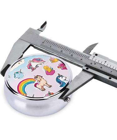 Rainbow Round Pill Box - 3 Compartment Mini Decorative Travel Holder | Portable Medicine Organizer for Vitamins & Tablets - Buy Online on GoSupps.com