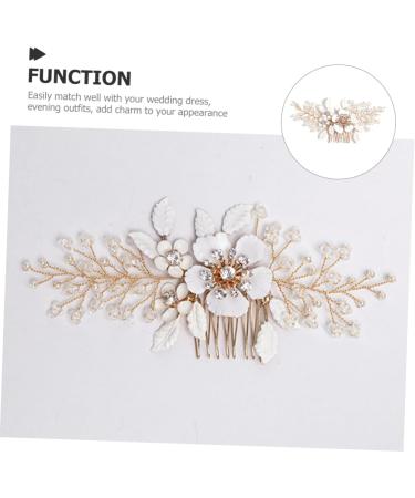 Angoily Bride Hair Comb Wedding Hair Side Comb Rhinestone Flower Hair Comb Floral Hair Side Comb Wedding Hair Accessories for Brides Bridal Hair Comb French Veil White Dinner Party Crystal - Buy Online on GoSupps.com